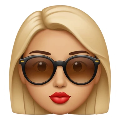 Kissy face with sunglasses sticker