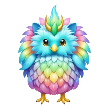 Shiny Exotic Colorful Ethereal Sparkly Flaaffy-Amaura-Aurorus-Fakémon-hybrid-creature (full body)  sticker