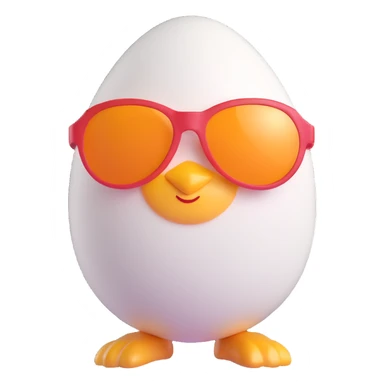 an egg with sunglasses, cool attitude sticker