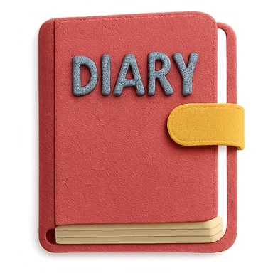 a diary, paper craft style, layered paper effect sticker