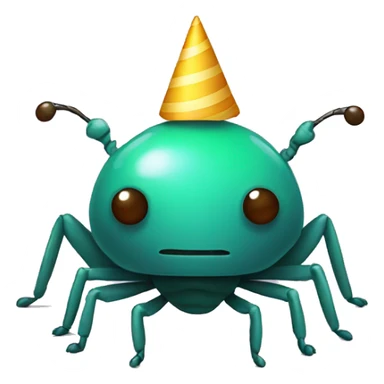 Bug with a party hat sticker