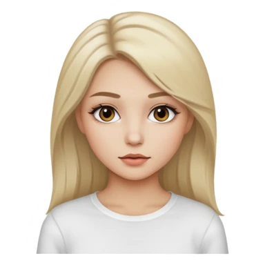 ragazza bionda cenere truccata con maglietta a maniche lunghe bianca sticker