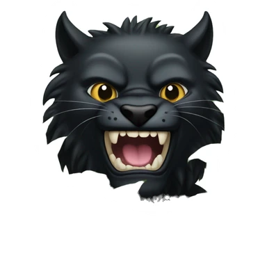 black pantera animal with a sharp tooth behind a bush sticker