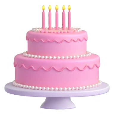 pearl light pink birthday cake sticker