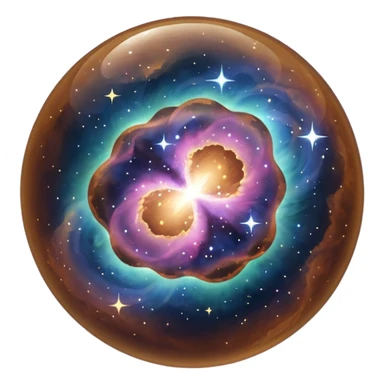 brown sparkling shiny bubble nebula sticker
