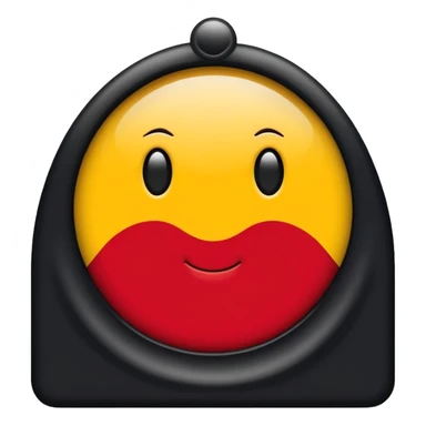 A wavy black and red rectangle with a medium sized yellow circle in the middle sticker