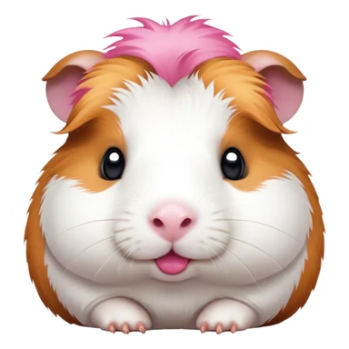 a white guinea pig white a ginger patch on one side of its face and a brown patch on the other. with pink lips and pink ears sticker