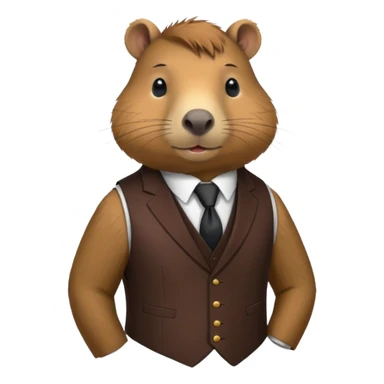 Asme una capibara con trage elegante solo que se le vea desde el traje  sticker