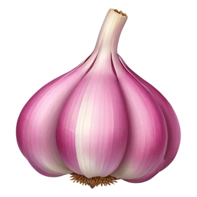pink garlic with cut piece sticker