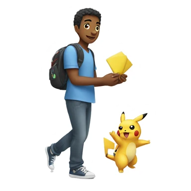 Man playing Pokémon go  sticker