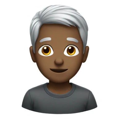 grey haired boy portrait sticker