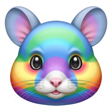 rainbow colored chinchilla sticker