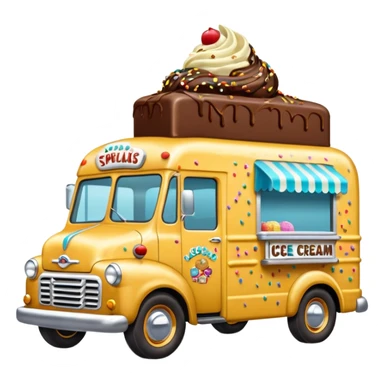Chocolate nut sprinkle covered 1953 ice cream truck  sticker