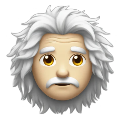 Fluffy-white-hair-sad sticker