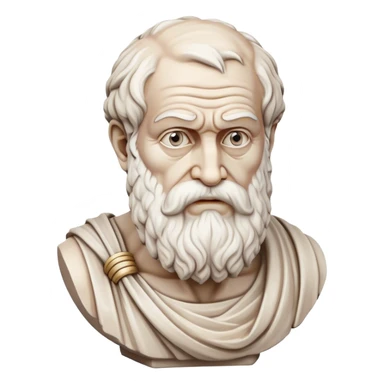 statue blache antique de diogène de sinope qui pense  sticker