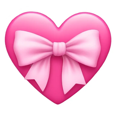 cute bow on a top of pink heart sticker