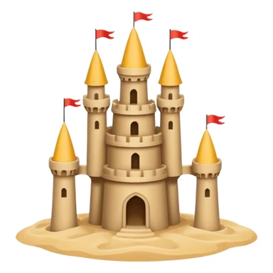 Classic tower sand castle – simple with 4 turrets and a central keep sticker