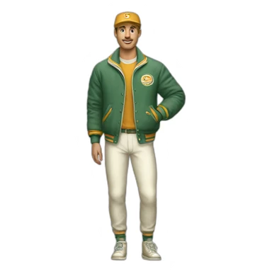 vintage sport clothes for white men sticker