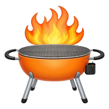 grill with flames sticker