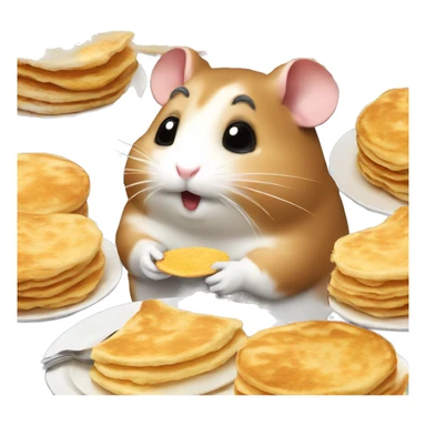 hamster eating pancakes sticker