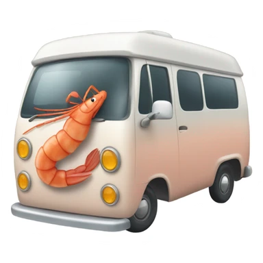 Shrimp driving camper van sticker