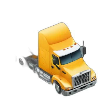 big industrial truck with a trailer seen from top sticker