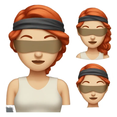 Female Red head with blindfold sticker