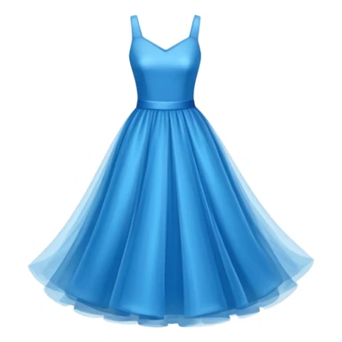 blue dress, isolated, tulle skirt sticker