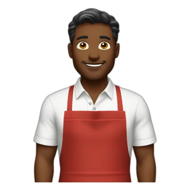 Men Red Apron Starbucks sticker