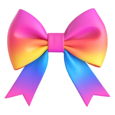 pink bow with rainbow gradient effect sticker