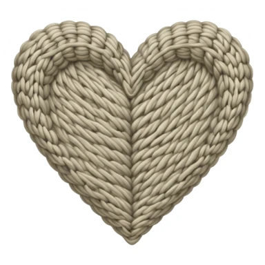 Patterned, Knitted textured, neutral colored heart  sticker