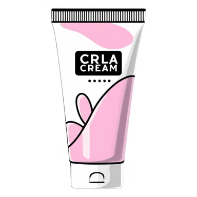 crumpled, empty hand cream tube, flattened and wrinkled, cap on, bright and colorful, decorated like a beauty product sticker