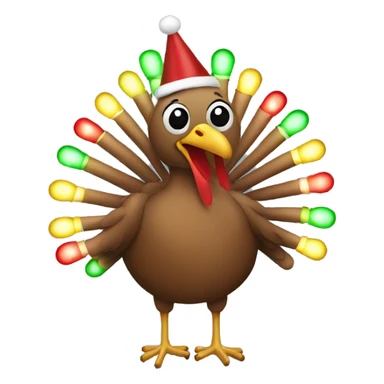 Turkey with Christmas lights  sticker