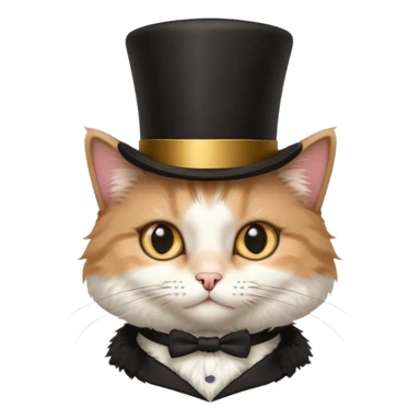 cat wearing a tophat sticker