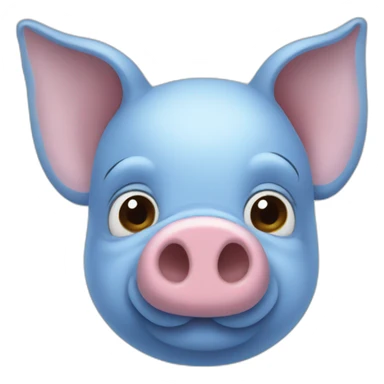 Blue pig sticker