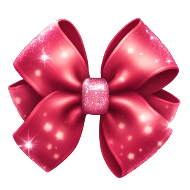 cherry color bow with sparkles sticker