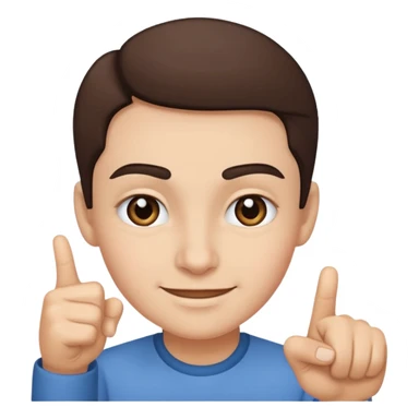 one eye brow up with a smirk and pointing sticker