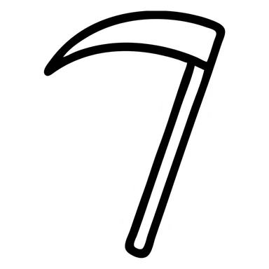 simple iconic guadaña, no text sticker