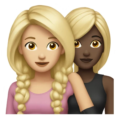 Blonde and black haired lesbians sticker