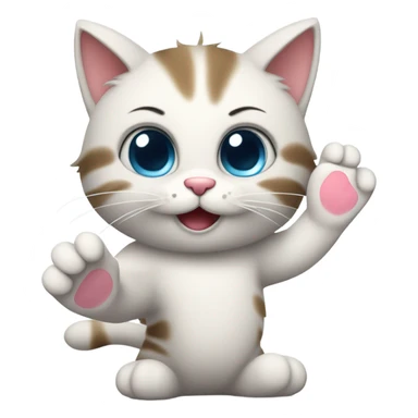 a cute cat giving highfive sticker