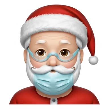 santa with surgical mask 
   sticker