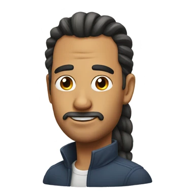 man with a ponytail  sticker