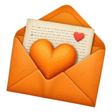 Orange love letter sticker
