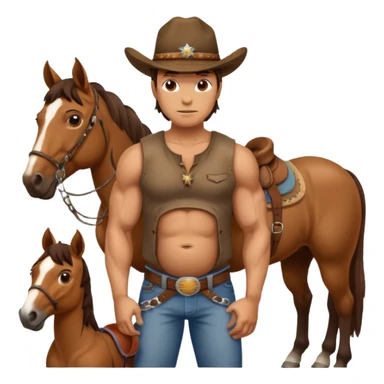 pregnant male with horse sticker