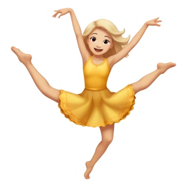 Happy girl dancing upside down sticker