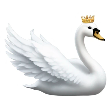 Princess white swan with crown sticker