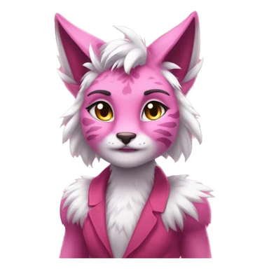 Anthropomorphic Anthro Pink Sona Lynx-Fakémon Furry Full Body sticker
