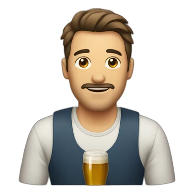 Homme avec bière sticker