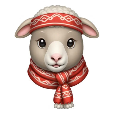 sheep with decorative scarf sticker