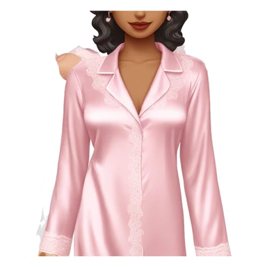 Light pink and white Lace satin pajama dress sticker